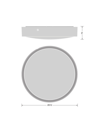 SURFACE BULKHEAD ROUND 300 P 17W/15W/12,5W/10W 3000K/4000K 132LM/W CPS WH IP65 