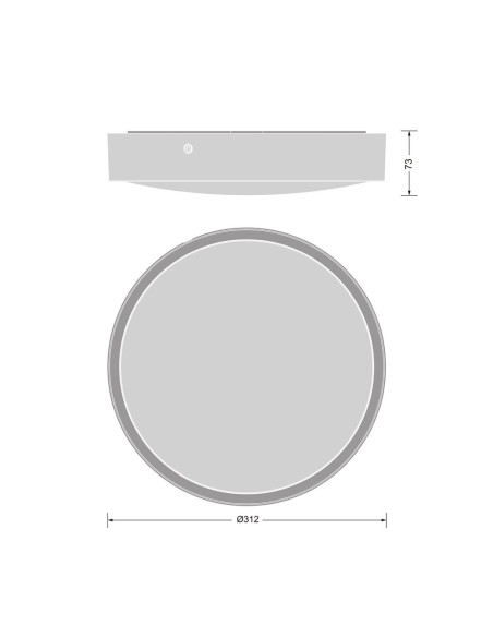 SURFACE BULKHEAD ROUND 300 P 17W/15W/12,5W/10W 3000K/4000K 132LM/W CPS WH IP65 