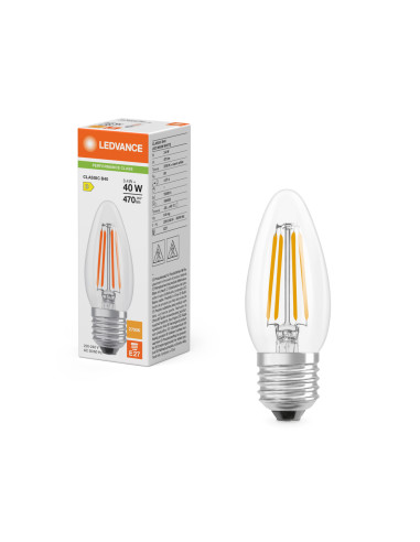 ŻARÓWKA LED P CLB40 3,4W 2700K ciepła biała  E27 FIL CL 470LM 
