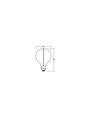 ŻARÓWKA LED 1906 VINTAGE LED MAGNETIC GLOBE95 GOLD12 FIL 2.2W 2700K 120LM E27 