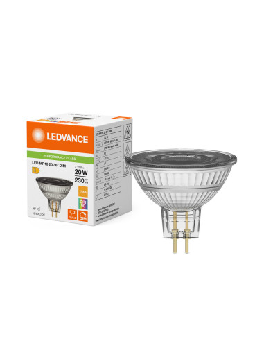 ŻARÓWKA LED P SPOT MR16 GL 20 36° DIM 2,2W 2700K ciepła biała CRI90 GU5.3 12V 230LM  
