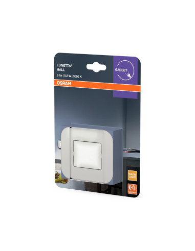 PRZENOŚNA LAMPKA NOCNA LUNETTA BIAŁA Z CZUJNIKIEM ŚWIATŁA 