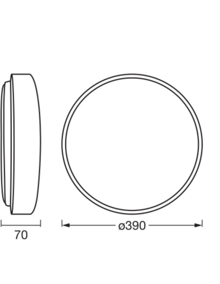PLAFON LED ORBIS YUMMY 390MM 24W 830 CLICK DIM BK 