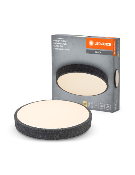 PLAFON LED ORBIS YUMMY 390MM 24W 830 CLICK DIM BK 