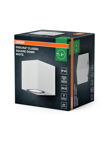 KINKIET ZEWNĘTRZNY ENDURA CLASSIC SQUARE DOWN GU10 IP44 WHITE 
