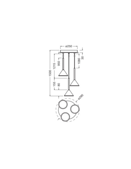 OPRAWA SUFITOWA DECOR FUJI 3XPENDANT 13W 930 990LM BK 5Y 