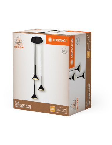 OPRAWA SUFITOWA DECOR FUJI 3XPENDANT 13W 930 990LM BK 5Y 