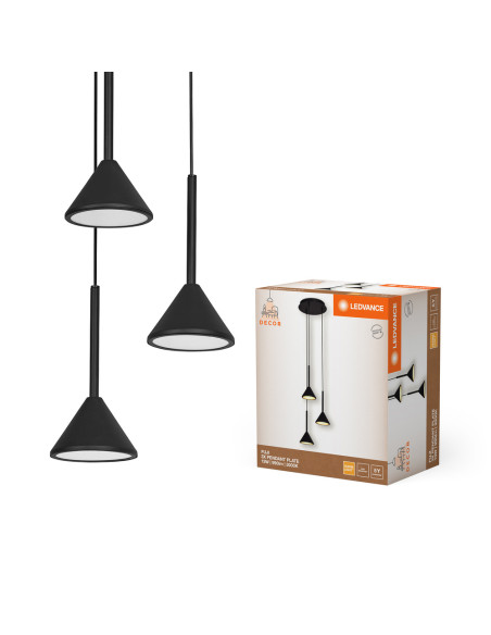 OPRAWA SUFITOWA DECOR FUJI 3XPENDANT 13W 930 990LM BK 5Y 