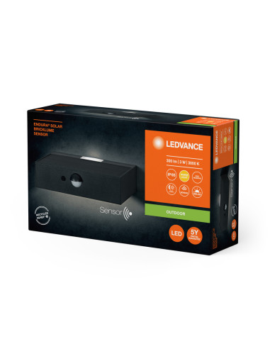 KINKIET ZEWNĘTRZNY SOLAR ENDURA STYLE BRICKLUME SENSOR DARK GRAY 