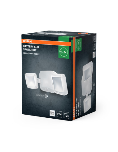 NAŚWIETLACZ BATTERY LED SPOTLIGHT DOUBLE 10W 4000K neutralna biała WHITE 
