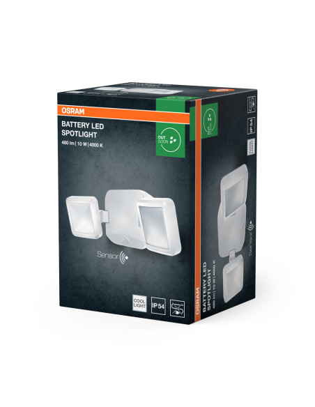 NAŚWIETLACZ BATTERY LED SPOTLIGHT DOUBLE 10W 4000K neutralna biała WHITE 