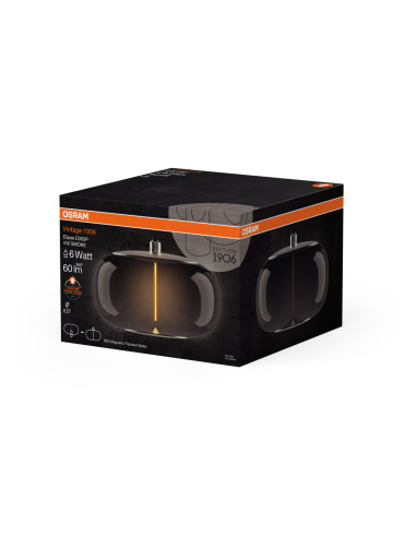 ŻARÓWKA LED 1906 VINTAGE LED MAGNETIC BIG ELIPSE SMOKE6 FIL 4W 1800K 60LM E27 
