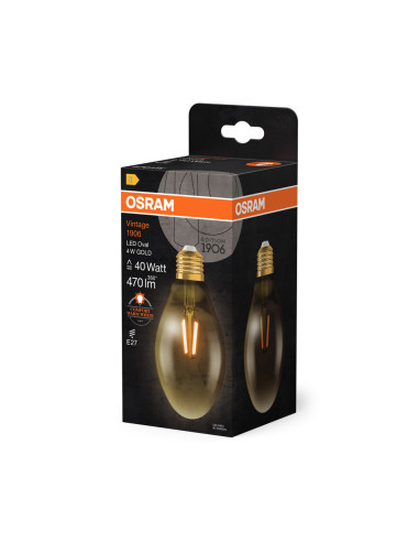 ŻARÓWKA LED 1906 VINTAGE LED OVAL GOLD40 4W 2400K E27 FIL 470LM 