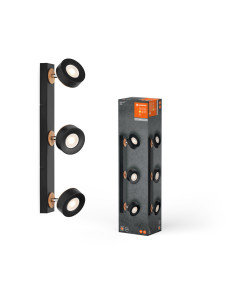 OPRAWA SUFITOWA LED DECOR SPOT PLUTO 3X4.8W 3000K ciepła biała BK 