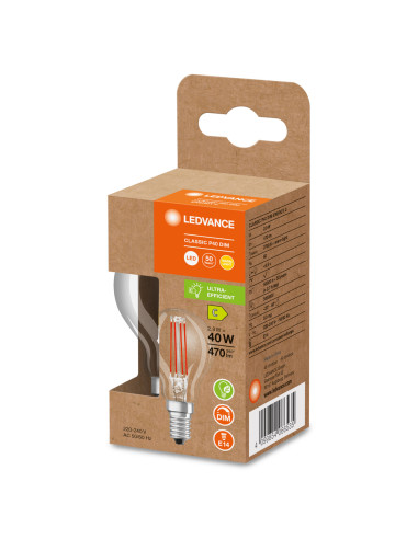 ŻARÓWKA LED S ENERGY EFFICIENCY CLP40 DIM 2.9W/827 E14 FIL CL 470LM KLASA C 