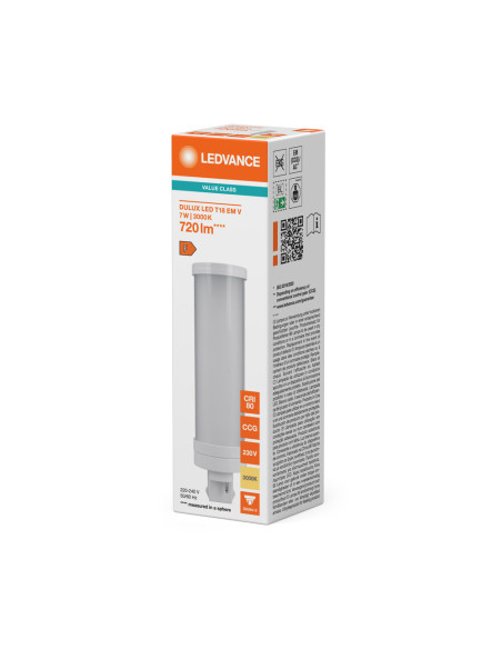 ŚWIETLÓWKA LED V DULUX LED T18 EM 7W 3000K ciepła biała  GX24D-2 720LM 