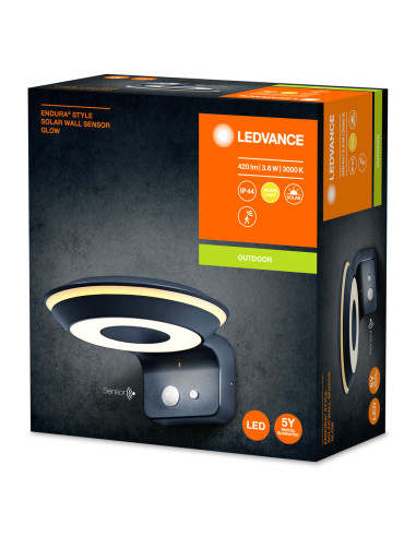 KINKIET ZEWNĘTRZNY SOLAR ENDURA STYLE GLOW WALL SENSOR 3.6W 3000K 420LM 