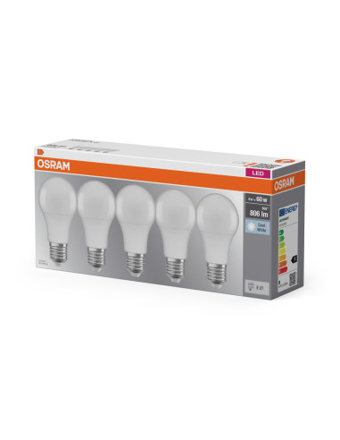  ŻARÓWKA LED  5-PAK LED BASE CLA60 8,5W 4000K neutralna biała E27 FR FS5 