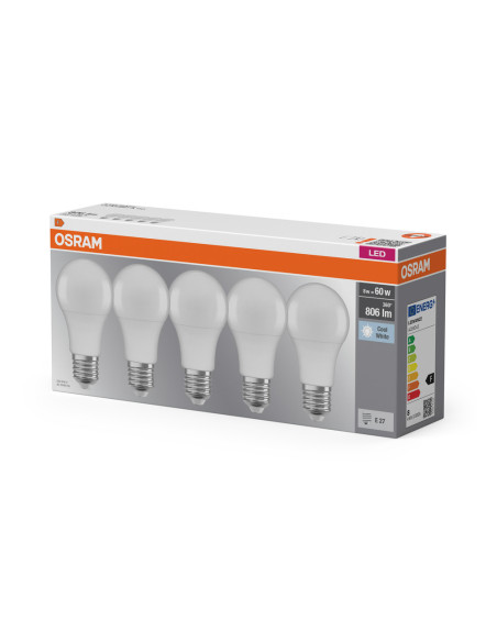  ŻARÓWKA LED  5-PAK LED BASE CLA60 8,5W 4000K neutralna biała E27 FR FS5 