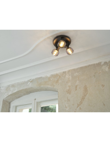 OPRAWA SUFITOWA LED DECOR SPOT FIREFLY PLATE DIM 3X2.8W 2700K ciepła biała E14 BK 