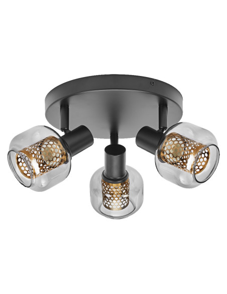 OPRAWA SUFITOWA LED DECOR SPOT FIREFLY PLATE DIM 3X2.8W 2700K ciepła biała E14 BK 