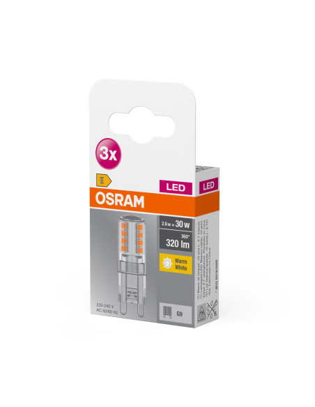  ŻARÓWKA LED  3-PAK LED BASE PIN30 CL 2,6W 2700K ciepła biała 230V G9 FS3 