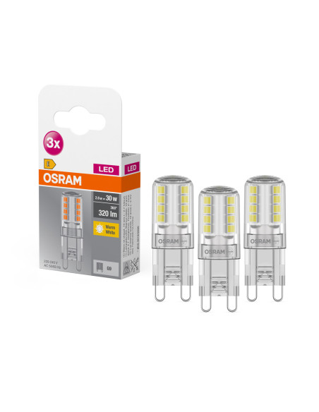  ŻARÓWKA LED  3-PAK LED BASE PIN30 CL 2,6W 2700K ciepła biała 230V G9 FS3 