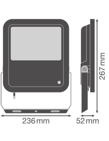 NAŚWIETLACZ FLOOD LED Z CZUJNIKIEM ŚWIATŁA 100 P 69W/53W 10000LM/8000LM PS 4000K BK IP66 GEN4 