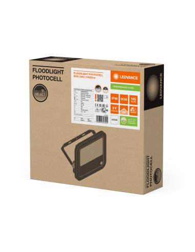 NAŚWIETLACZ FLOOD LED Z CZUJNIKIEM ŚWIATŁA 100 P 69W/53W 10000LM/8000LM PS 4000K BK IP66 GEN4 