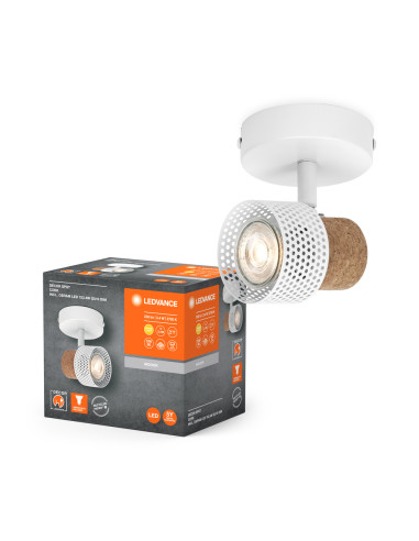 KINKIET LED DECOR SPOT CORK DIM 1X3.4W 2700K ciepła biała GU10 WH 