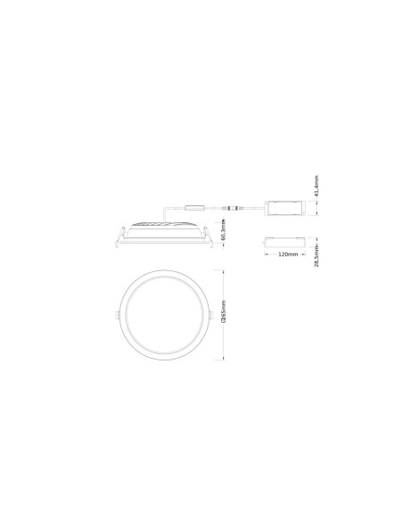 DL COMFORT DN250 42W/36W/30W 3000K/4000K 120LM/W OP WT IP44 RA90 