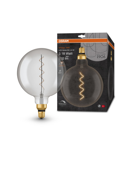 ŻARÓWKA LED 1906 VINTAGE LED SMOKE16 GLOB200 DIM 4,8W 1800K E27 150LM SFIL 