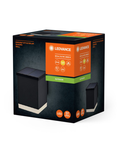 KINKIET ZEWNĘTRZNY SOLAR ENDURA STYLE QUADRO WALL DARK GRAY 