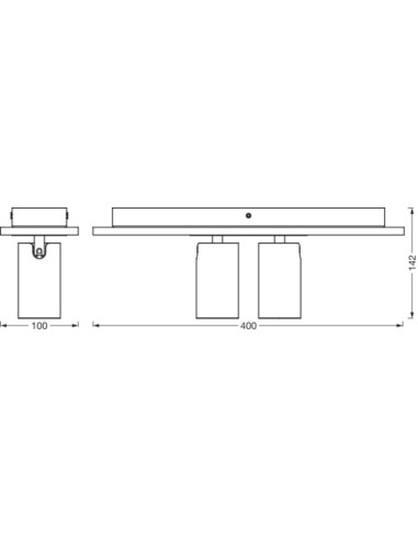 OPRAWA SUFITOWA LED DECOR SPOT MERCURY DIM 2X3.4W 2700K ciepła biała GU10 WT 