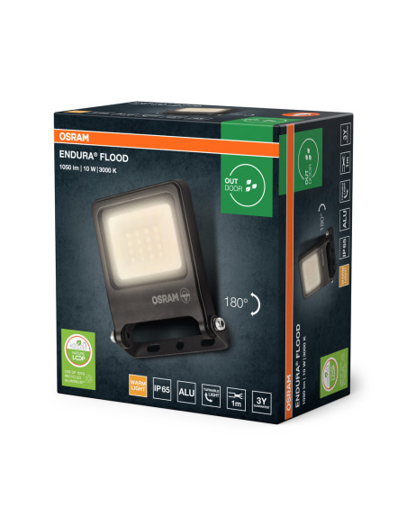 NAŚWIETLACZ ENDURA FLOOD 10W 3000K ciepła biała 1050LM PCR DG 
