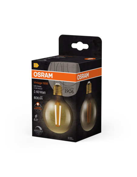 ŻARÓWKA LED 1906 VINTAGE LED GLOBE80 DIM GOLD60 7,2W/824 FIL 806LM E27 