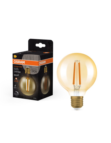 ŻARÓWKA LED 1906 VINTAGE LED GLOBE80 DIM GOLD60 7,2W/824 FIL 806LM E27 