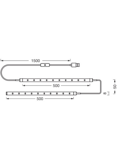 TAŚMA FLEX TV MOOD LIGHT 2,8W 3500K 200LM 1,5M USB PASEK