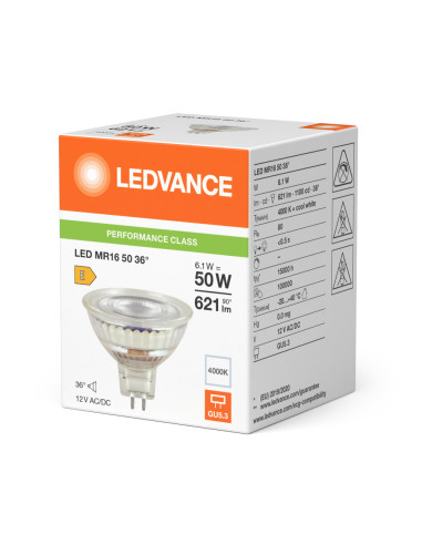 ŻARÓWKA LED P SPOT MR16 GL 50 36° 6,1W 4000K neutralna biała GU5.3 12V 621LM 