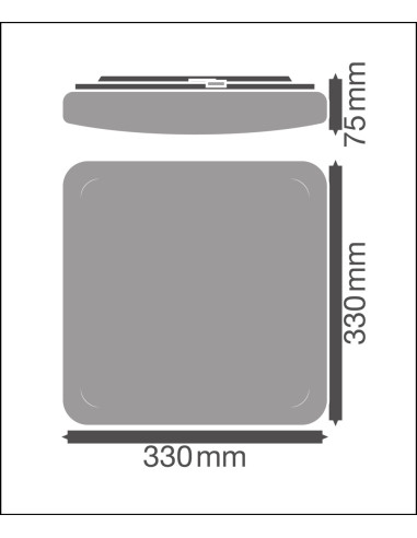 PLAFON LED SURFACE SQUARE 330 SENSOR VALUE 24W 3CCT 2000LM IP44 
