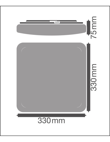 PLAFON LED SURFACE SQUARE 330 SENSOR VALUE 24W 3CCT 2000LM IP44 