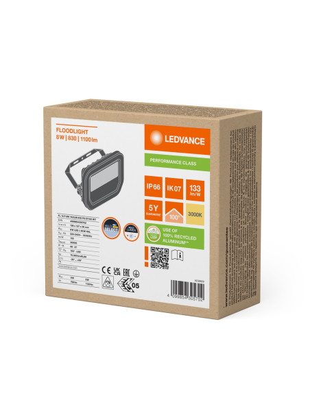 NAŚWIETLACZ FLOOD LED 10 P 8W/6W 1100LM/780LM PS 3000K SY100 WT IP66 GEN4  