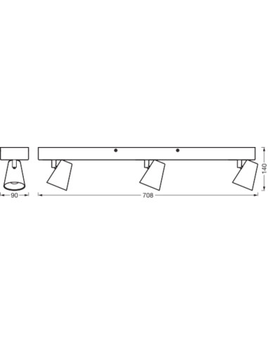 OPRAWA SUFITOWA LED DECOR SPOT NEPTUNE 708MM CLICK-SELECT 26W 3000K ciepła biała WHITE 3 SPOT 