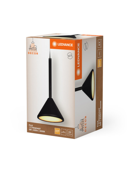 OPRAWA SUFITOWA DECOR FUJI 1XPENDANT 5W 930 330LM BK 5Y 