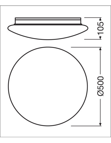 PLAFON SF CIRCULAR 500 42W/3000K 3500LM PS IP44 