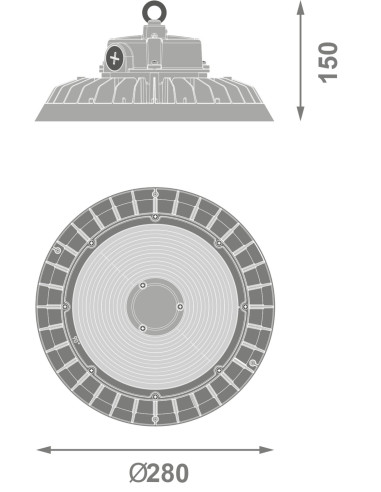 OPRAWA HIGH BAY LED E 200W/150W/100W 6500K 90DEG 30000/22500/15000LM IP65 IK8 