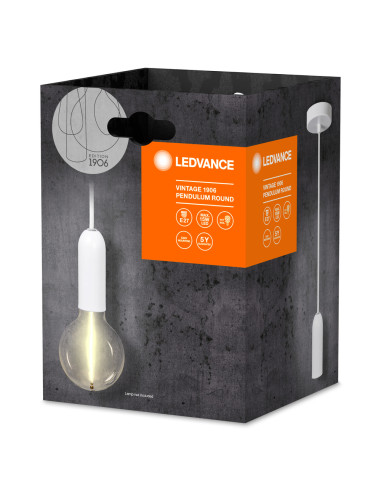 ZAWIESIE 1906 PENDULUM ROUND E27 WT WHITE 