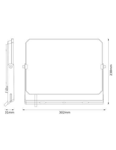 NAŚWIETLACZ FLOOD LED LUX 100W 3000K 9000LM BK IP65 3Y 