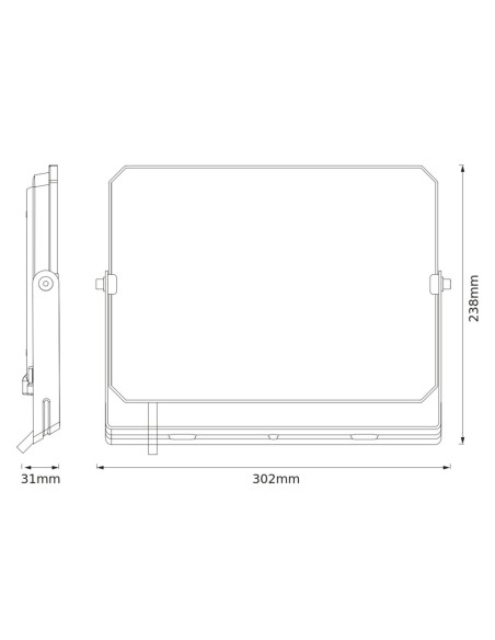 NAŚWIETLACZ FLOOD LED LUX 100W 3000K 9000LM BK IP65 3Y 