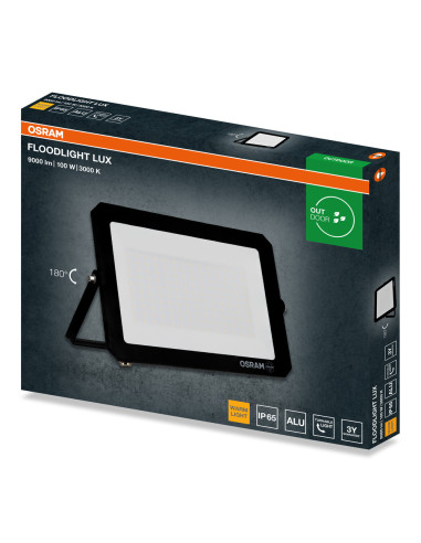 NAŚWIETLACZ FLOOD LED LUX 100W 3000K 9000LM BK IP65 3Y 
